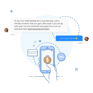 payment text message example for spa and salon use