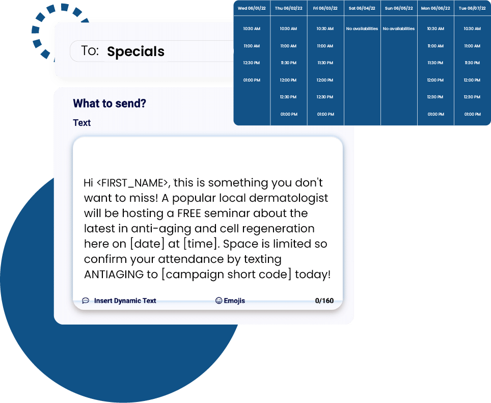 appointment scheduling text messaging examples for spas and salons