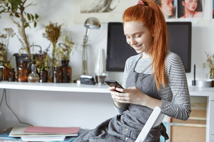 woman texting