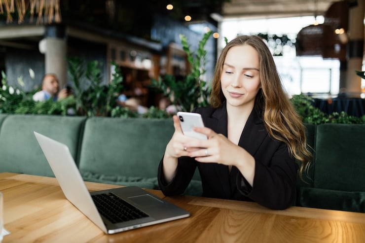 woman texting