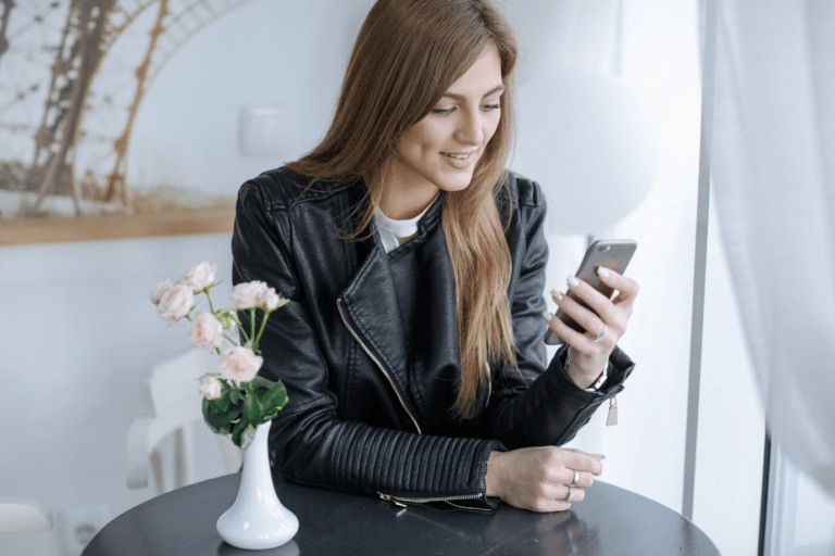 woman texting on the phone