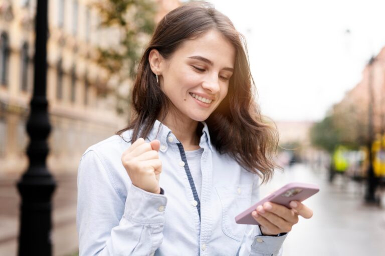Woman using a smartphone