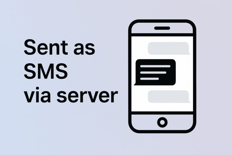 sent as sms via server