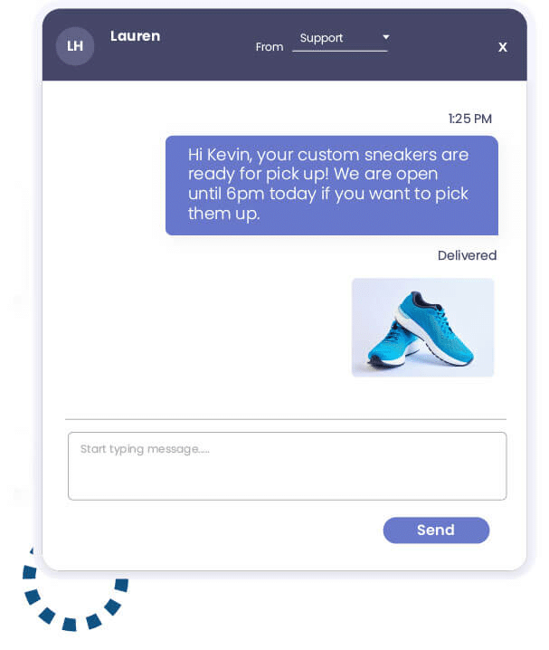 SMS transactional update example